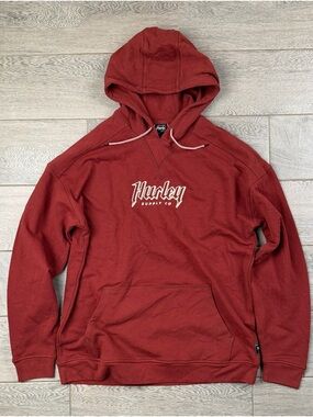 Hurley Men's Hoodie  red Embroidered Logo Pullover M L  NWOT
